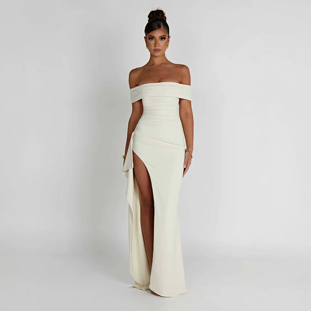 Celeste | Off-Shoulder Maxi Dress with Slit