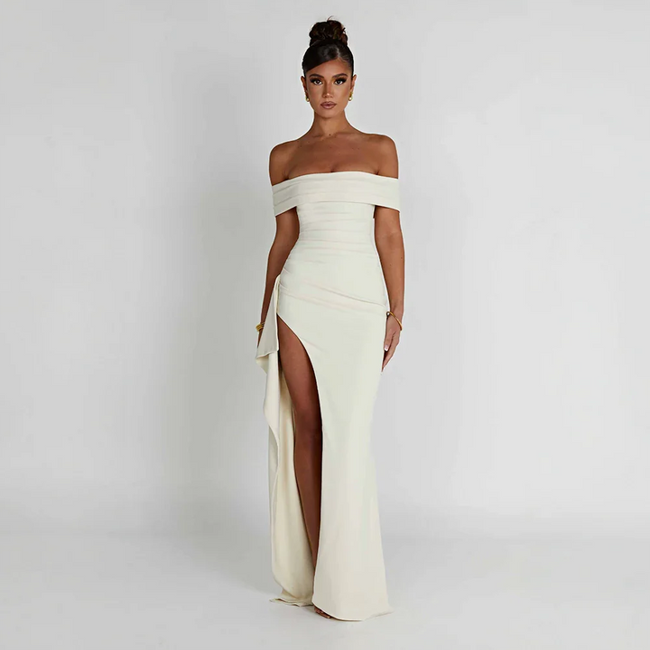 Celeste | Off-Shoulder Maxi Dress with Slit