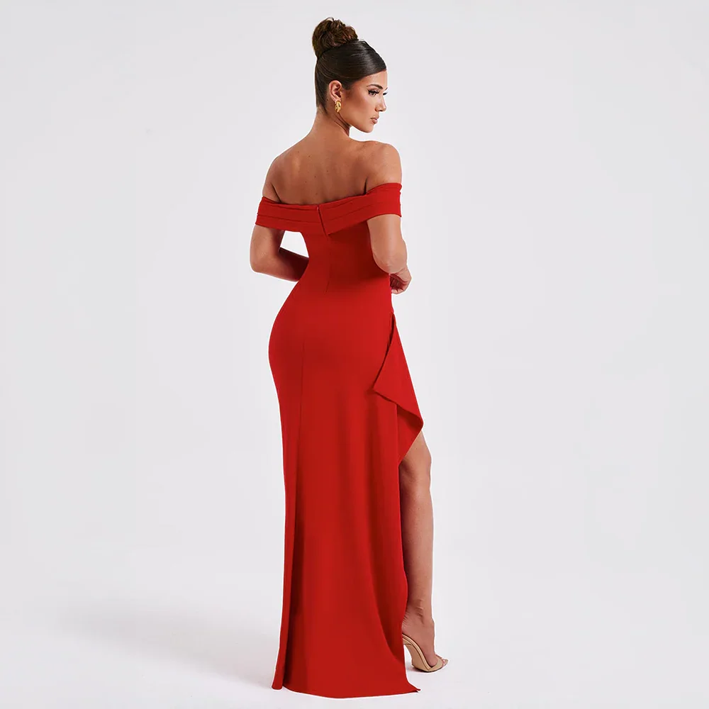 Celeste | Off-Shoulder Maxi Dress with Slit