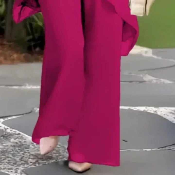 Linda | Suit with draped palazzo pants